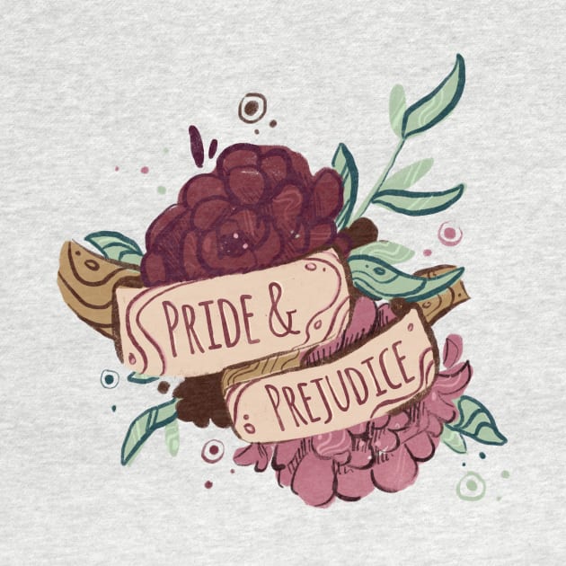 Pride and Prejudice Bouquet - Graphic Illustration by livelonganddraw